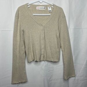 CHRISTIE Brooks Vintage 100% Cotton Ribbed Long Sleeve Cardigan Girls S 7/8